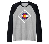Drapeau du Colorado - Joueur de balle de baseball - Coloradan Manche Raglan