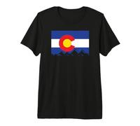 Drapeau du Colorado Montagnes Rocheuses Golden Boulder Denver T-Shirt Haut de Gamme