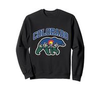 Drapeau du Colorado - Paysage des Montagnes rocheuses - Ours Graphique Sweatshirt