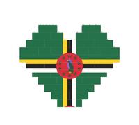 Drapeau du Commonwealth de la Dominique Imprimé Bloc de Brique Puzzle en Forme de Cœur pour la Saint-Valentin, Anniversaire, Mariage