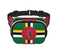 Drapeau du Commonwealth de la Dominique Sac Banane Carré Double Couche avec Sangle Réglable pour Activités de Plein Air Noir Taille Unique, Noir , Taille unique