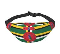 Drapeau du Commonwealth de la Dominique Sac banane de voyage tendance, adapté pour le sport, la course, le cyclisme, les voyages, la pêche, grand sac banane pour garçons