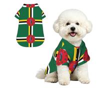 Drapeau du Commonwealth de la Dominique XL Chemise hawaïenne pour petits chiens - Tenue de plage d'été mignonne pour chiot - Vêtement doux et respirant avec boutons