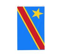 Drapeau du Congo 0,9 x 1,5 m. Imprimé double face, vertical, tissu 100 % polyester, couleurs vives et durables.