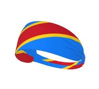 Drapeau du Congo Bandeau Elastique Exercice Fitness Exercice Yoga Cyclisme Bandeau Sports de Plein Air Bandeau Élastique Absorption de Sueur Bandeau