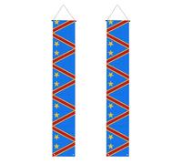 Drapeau du Congo Bannières décoratives de porche imprimées parfaites pour la maison ou les décorations de fête de remise de diplôme