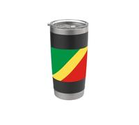 Drapeau du Congo Brazzaville Gobelet isotherme en acier inoxydable double paroi