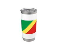 Drapeau du Congo Brazzaville Gobelet isotherme en acier inoxydable double paroi