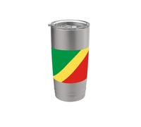 Drapeau du Congo Brazzaville Gobelet isotherme en acier inoxydable double paroi
