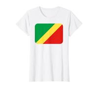 Drapeau du Congo Brazzaville T-Shirt Graphique avec Valeur, Femme, Blanc, XL