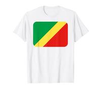 Drapeau du Congo Brazzaville T-Shirt Graphique avec Valeur, Homme, Blanc, L