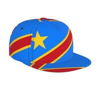Drapeau du Congo Casquette de baseball tendance à bord plat, convient pour toutes les saisons, un bon choix pour la course et les voyages, noir, taille unique