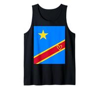 Drapeau du Congo Congo Cœur Fier Patrimoine fête Nationale Débardeur