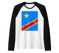 Drapeau du Congo Congo Cœur Fier Patrimoine fête Nationale Manche Raglan