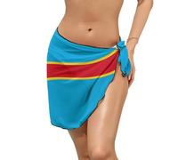 Drapeau du Congo congolais, Cache-Maillot de Bain, Tablier de Plage, châle, Sarong, Robe de Bikini, Mousseline de Soie, Cache-Maillot de Bain