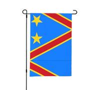 Drapeau du Congo - Grand drapeau de jardin pour l'extérieur - Double face - Motif imprimé complet