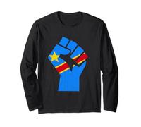 Drapeau du Congo Handfist Racines Congolaises République du Congo RDC Manche Longue