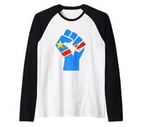 Drapeau du Congo Handfist Racines Congolaises République du Congo RDC Manche Raglan