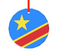 Drapeau du Congo Pendentif Rond en Verre Décoration Sapin de Noël Cadeau Anniversaire