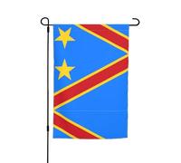 Drapeau du Congo pour décoration de jardin - 30,5 x 45,7 cm - 100 % fibre de polyester - Tissu épais - Universel pour toutes les saisons