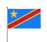 Drapeau du Congo pour jardin décoratif en polyester durable avec œillets en laiton 0,9 x 1,5 m