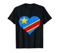 Drapeau du Congo RDC Cœur Racines Congolaises T-Shirt
