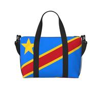 Drapeau du Congo Sac à main bandoulière Sac à main Voyage Casual Sac à main adapté pour le travail, les voyages, le fitness, le tourisme, sac de rangement à fermeture éclair pour femme