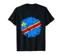 Drapeau du Congo Tournesol Racines Congolaises République du Congo T-Shirt