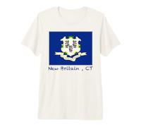 Drapeau du Connecticut de la Nouvelle-Bretagne Souvenir des États-Unis T-Shirt Haut de Gamme