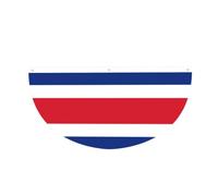 Drapeau du Costa Rica en demi-cercle à suspendre pour l'extérieur | 1 bannière imperméable et durable à 3 œillets pour porche, clôture et balcon. Événements patriotiques de la fête nationale