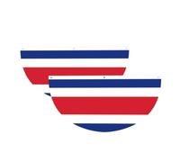 Drapeau du Costa Rica en demi-cercle à suspendre pour l'extérieur | Lot de 2 bannières imperméables et durables à 3 œillets pour porche, clôture et balcon. Événements patriotiques de la fête