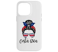 Drapeau du Costa Rica Mignon Chignon désordonné Fille Enfants Maman Coque pour iPhone 14 Pro Max