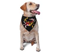 Drapeau du Crabe du Maryland Bandanas Chien Chats Lavable Triangle pour Chiens Polyester Serviettes Triangle pour Animaux Petite, Moyenne Et Grande Taille
