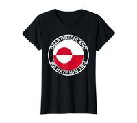 Drapeau du Danemark Groenland n'est Pas à Vendre Support Design Danois T-Shirt Graphique avec Valeur, Femme, Noir, L