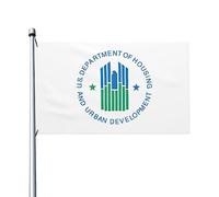 Drapeau Du Département Américain Du Logement Et Du Développement Urbain Colorée Garden Flag Avec Œillets Drapeaux Décoratif Décoration Pour Porche Extérieure Pelouse 90X150Cm