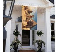 Drapeau du désert chameau de 0,9 x 1,5 m double face, ne se décolore pas, drapeau de jardin vertical saisonnier avec œillets en laiton, bannière extérieure, toile de fond pour photo personnalisée pour