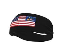 Drapeau du Désert (reconstruit) et Amérique Bandeaux Hommes Femmes Antidérapant Évacuant la Transpiration Sport Bandeau pour Gym Basket-ball Yoga Bandeaux