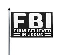 Drapeau du FBI croyant en Jésus, bannière extérieure double face vintage pour fête, 0,9 x 1,5 m, tapisserie du FBI croyant en Jésus pour le bureau