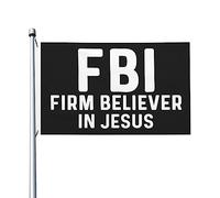 Drapeau du FBI Firm Believer In Jesus 3x5, bannière extérieure double face pour plage 3x5 pieds, tapisserie du FBI Firm Believer in Jesus pour chambre à coucher