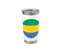 Drapeau du Gabon Cercle Gobelet isotherme en acier inoxydable double paroi