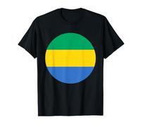 Drapeau du Gabon Cercle T-Shirt Graphique avec Valeur
