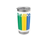 Drapeau du Gabon Gobelet isotherme en acier inoxydable double paroi