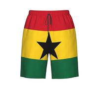 Drapeau du Ghana Homme Short De Plage Séchage Rapide Maillot De Bain Long Short De Bain pour Natation Plage Course À Pied XL