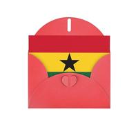 Drapeau du Ghana Impression Love Buckle Papier nacré Cadeaux pour cartes d'anniversaire avec feuille d'accessoires, carte de notes, enveloppe