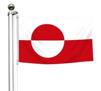 Drapeau du Groenland 3x5 avec œillets, drapeau du Groenland en polyester transparent double imprimé pour intérieur et extérieur
