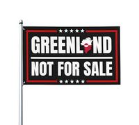 Drapeau du Groenland à vendre - Drapeaux « J'adore le Groenland » 3 x 5 cm pour jardin ou cour