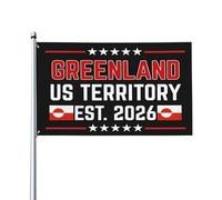 Drapeau du Groenland, territoire américain, établi en 2026, 90 x 150 cm, bannière de jardin simple face