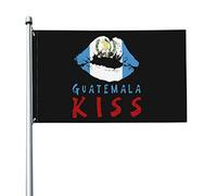 Drapeau du Guatemala Kiss 3x5 pieds avec deux œillets en laiton, double couture, couleurs vives, anti-décoloration