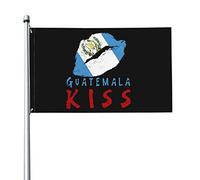 Drapeau du Guatemala Kiss 3x5 pieds avec deux œillets en laiton, double couture, couleurs vives, anti-décoloration