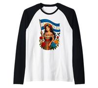 Drapeau du Honduras Copan Honduras Vacances Ara écarlate Femme Manche Raglan